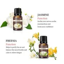 1 Stück rein natürliches ätherisches Öl geeignet für Schlafzimmer, Badezimmer und verschiedene Szenarien, duftender ätherischer Öldiffuser, Aromatherapie Kerze, Aromatherapie Ofen Diffuser Stein, Luftbefeuchter, Auto-Aromatherapie, Haushalts-Aromatherapie ätherisches Öl (Weißer Tee, Minze, Lilie, Ozean, Rose, Jasmin, Orange, Freesie - 8 Geschmacksrichtungen zur Auswahl, 10ml/0,34 FL.OZ)