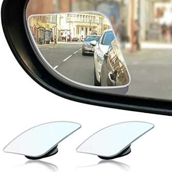 2pcs Adjustable 360° Convex Car Blind Spot Mirror, High Definition Glass Fisheye Blind Spot Mirror Suitable For Cars, Trucks, SUVs