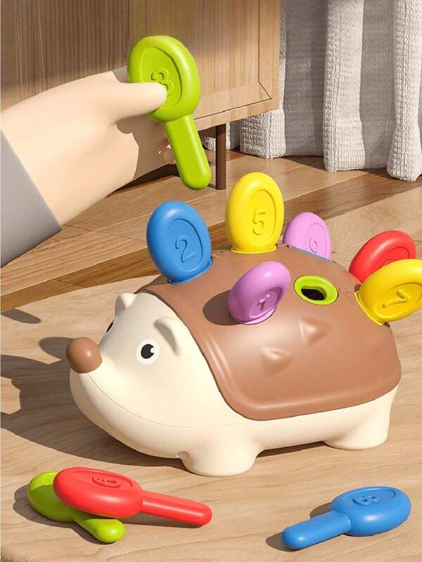 1pc ABS Infant Toys Hedgehog Styling Training Matching Toy, Fine Motor Skills Training Montessori Hedgehog Nail Board Game Puzzle Toy, Hand Eye Coordination
