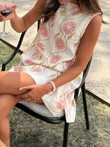 女士时尚印花迷你度假仙女裙