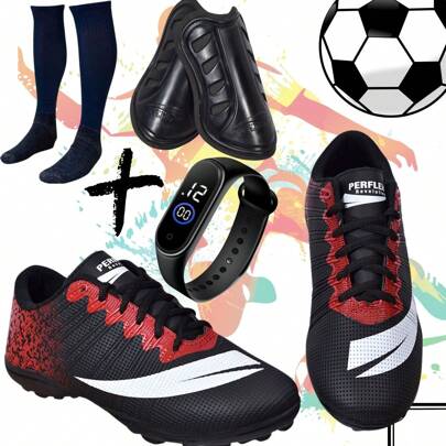 Chuteira Society Adulto com MEIÃO E CANELEIRA Colada e costurada Promoção