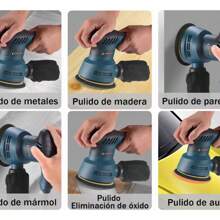 Lijadoras Orbitales Eléctrica 650w Con Colector De Polvo - Azul - Ver 7