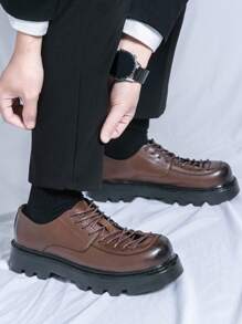 男士休闲乐福鞋，舒适透气一脚蹬鞋，适合工作、休闲、散步、旅行、海滩、男士礼物、男士厚底鞋