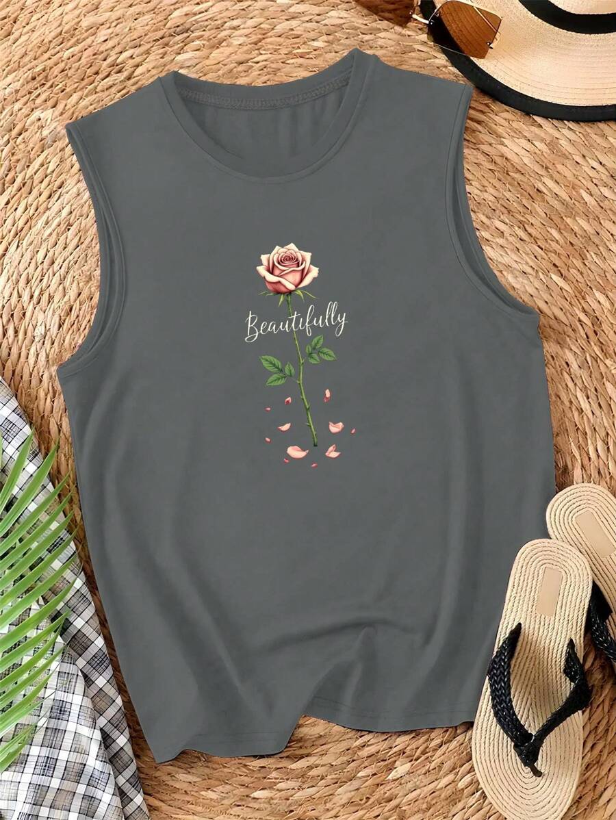 Beautifully Broken With A Rose Women's Casual Vest