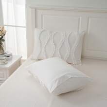 Ruffle Comforter Queen/King Size,Beige Comforter 3 Pieces,Country Farmhouse Bedding Sets, Boho Comforter Ruffled Shabby Chic Bedroom Comforter Set Luxury Ruffle Bedding For All Season 500TC 1 Comforter 2 Pillowcases - trắng - Xem 10