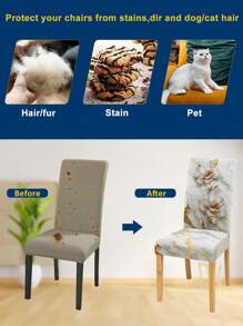 1/4/6/8pcs Floral Print Dining Chair Covers, Removable & Washable Stretch Chair Slipcovers For Living Room, Hotel, Banquet, Restaurant - Multicolor - View 4