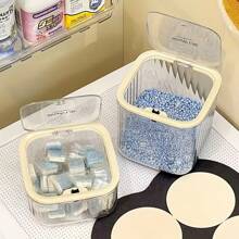 Clear Pop-Up Lid Laundry Detergent Organizer – Waterproof Storage Box For Pods, Beads & Stain Removers | Mini Desktop Container For Bathroom, Kitchen & Dorm (Multi-Purpose, Space-Saving)