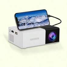 LED Home Office Projector YG300, HD 1080P Mini 3D Projector, Mobile Phone Wired Same Screen Children's Wireless Entertainment Mobile Phone Home Projector - 黑與白 - 查看 3