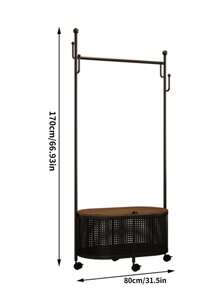 Decoración del hogar, perchero metálico con ruedas para colgar ropa, de estilo crema con motivos de líquenes colgantes, de montaje rápido
