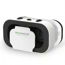 Gafas VR ajustables y ligeras para teléfonos móviles, sin auriculares, adecuadas para smartphones de 4.7 a 6.2 pulgadas y Android, color blanco, incluye mando de juego