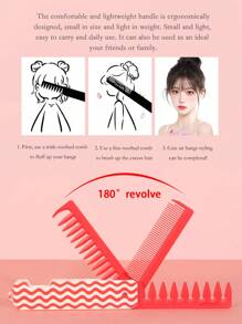 A Portable Travel Folding Comb Brush, Foldable Comb, Bag With Double Heads And Foldable Comb Set, Suitable For Both Men And Women, Hair Brush, Comb, Hair Tools, Hair Products And Accessories For Barber Salon Beauty Travel Essentials - Multicolor - View 9