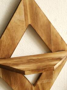 1pc Wooden Wall Mounted Decorative Shelf, For Vase, Rocks, Crystal Display, Home Decor