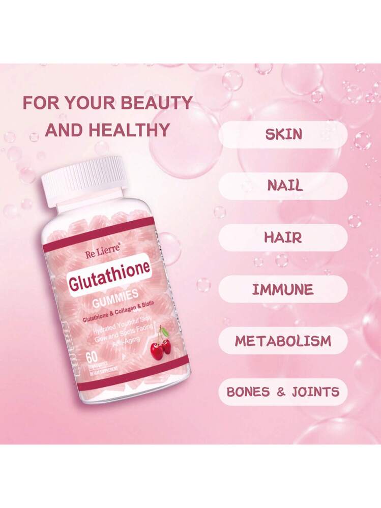 gummies glutathione Glutathione Collagen Glow Gummies, Collagen Gummies With Vitamin C, E,  Glutathione Supplement For Women, Skin Care, Anti-Aging, Cherry Flavor, 60  Count