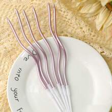 6pcs/Set Romantic Party Curved Gold Plated Spiral Candles For Birthday Cake Decoration