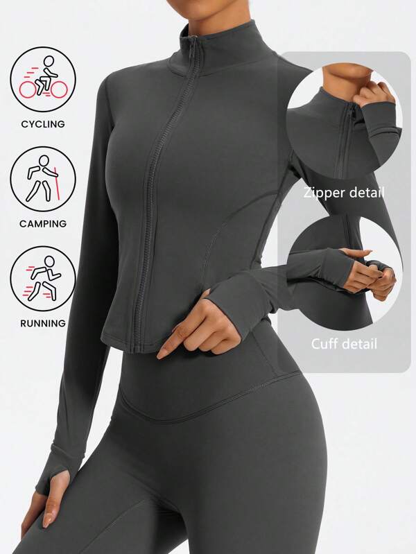 Modelos de primavera y verano de chaqueta deportiva de yoga resistente al viento, parte superior de protección solar para correr y fitness de secado rápido y corte slim