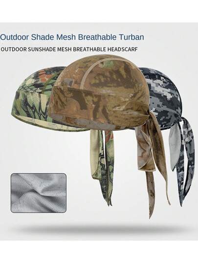 男士迷彩印花透气速干防晒头巾、运动户外骑行头巾、头盔内衬