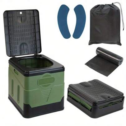 Portable Toilet Efficient Hygienic Outdoor Folding Toilet For Camping Long-Distance Travel