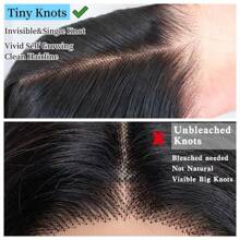 Ua Hair 9x7 Glueless Synthetic Lace Front Wig Wear And Go Pre Plucked Pre Cut Straight Wig Vivid Self Growing Clean Hairline With Tiny Knots  Heat Resistant Fiber Natural No Glue Wig - 金髮女郎 - 查看 4