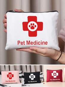 Pet Medicine Storage Bag, Dog Health Medicine Bag, Dog Travel Medicine Bag, Veterinary Medicine, Fun Pet Medical Bag, Dog Mom Essentials, Pet Emergency First Aid Kit, First Aid Bag Compact Travel For Office, Home Or Car Travel Essentials Travel Accessories Travel Must Haves - Multicolor - View 1