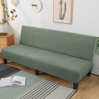 1 pieza Funda de sofá elástica de terciopelo de maíz verde oliva, suave, transpirable y duradera, adecuada para dormitorio, oficina, sala de estar, decoración del hogar - Fácil de instalar, lavable a máquina, antideslizante
