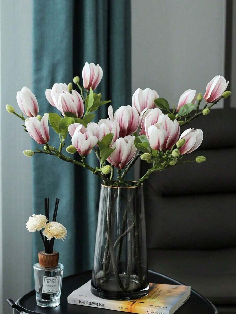 1PC, Ornament de boboc artificial de magnolie, Decorare de buchet fals de plante din plastic, Decorare interioară și exterioară pentru casă, Decorare hol, Decorare dormitor, Decorare masă dulap, Decorare grădinii din spate, Decorare companie, Decorare restaurant, Decorare hotel, Decorări pentru diverse scene de petrecere, pentru a vă oferi un efect mai bun - Vă sugerăm mai mult pentru a cumpăra o potrivire