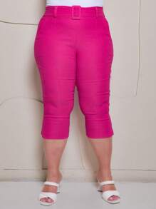 Women's Plus Size Capri Pants - Pink - View 3