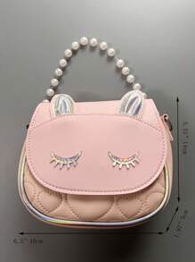 Cute & Stylish Crossbody Shoulder Bag, Pearl Decor Cat Kawaii Princess Handbag, Fashionable Coin Purse For Kids/Teens, Suitable For Outing & Travel - Pink - View 10