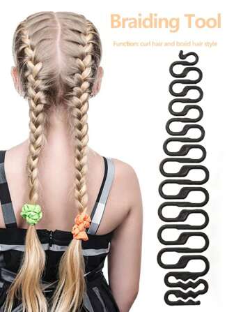 头发编织工具鱼骨编织发型工具魔法头发扭曲造型发饰，DIY 发型设计工具，蜈蚣辫子扭辫器适合所有发质，简约优雅发饰，适合日常、休闲、运动、派对、通勤、度假、洗脸、化妆、伴娘、婚礼、母亲节、毕业季的理想礼物，发型设计工具