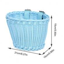 1PC Waterproofs Plastic Wovens Bicycles Basket Detachable Wicker Front Handlebars Bikes Basket Children Bicycles Basket,21x15x15cm/8.27x5.90x5.90inch
