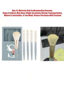 Bộ 5 cọ trang điểm cầm tay có gương, họa tiết hoa trắng và chữ cái A-Z, hộp đựng cọ trang điểm đa năng, cọ trang điểm mini đa dụng gồm bút kẻ mắt, cọ nền, cọ phấn mắt, cọ trộn màu cơ bản, hộp đựng đồ trang điểm bao gồm cọ trang điểm, tiện lợi mang theo, quà tặng lý tưởng cho các bạn gái, đồ dùng cần thiết khi đi du lịch (màu xanh), quà tặng khuyến mãi, cọ trang điểm chuyên nghiệp, bộ trang điểm hoàn chỉnh. - Màu xanh lam - Xem 10