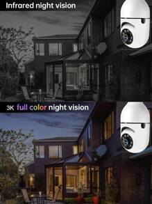 sansco 4PCS 5MP 3K Light Bulb Security Cameras Wireless, Indoor&Outdoor Camera For Home Security, IP Camera PTZ,House Cameras,2.4 GHz WiFi Wireless Cameras Nanny Room Cam For Bedroom , With Smart Motion Detection, 2-Way Audio, Full Color Night Vision,Pet Camera Cat Dog With Phone App - 白色-2.4G WiFi - 查看 5