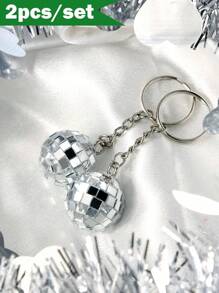 2/5/10 peças Mini Chaveiro Bola de Discoteca Brilhante, Chaveiro, Anel, Bolsa, Mochila, Enfeite, Pendente de Telefone, Presente para Mulheres, Presente de Casamento, Presente de Festa