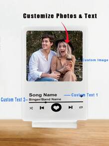 1PC Customized Acrylic Photos And Song Titles, Customized Photos, Customized Album Covers, Customized Acrylic Music Song Plaque Photos Gifts Birthday Graduation
