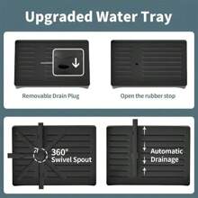Estante para Platos de Metal Antioxidante de 2 Niveles con Bandeja Escurridora y Porta Utensilios - Organizador Ahorra Espacio para Secar y Almacenar Vajilla y Utensilios - Negro - Ver 4
