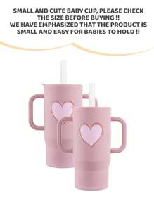 210ml Colorful & Cute Silicone Baby Learning Cup, 6 Months-3 Years Old Unisex Toddler Training Cup With Handle, Straw & Lid, 7oz Capacity