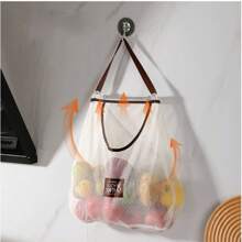 1pc Wall-Mounted Onion And Chili Pepper Storage Net Bag For Home Use, Made Of Thick Polyester Material, A Multi-Functional Storage Bag For Daily Life., Kitchen Storage Utensils, Room Decoration, Suitable For Kitchen, Restaurant, Party, Camping, Gathering, Gift For Friends, Family Gift - Multicolor - View 4