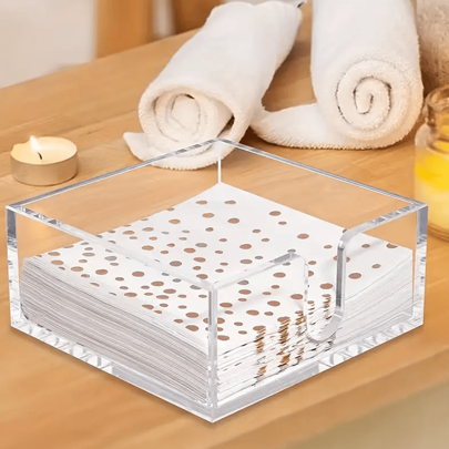 Acrylic Guest Towel Napkin Holder, Clear Paper Towel Tray, Rectangular Napkin Holder For Kitchen, Dining Room, Bathroom