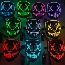 1 pieza Máscara de plástico de estilo callejero, diseño que brilla en la oscuridad para fiestas de baile, juegos y Halloween
