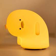 1pc Tilted Duck LED Night Light, Soft Cute Pumpkin Light For Halloween, Children's Silicone Duck Lamp, Dimmable Touch Lamp For Girls Bedroom, Nursery, Breastfeeding, Kindergarten Decor