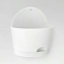 2pc Self-Watering Wall Half-Circle Indoor Outdoor Planter Pots 8"X4.75" - Room Essentials ™ - White - View 3