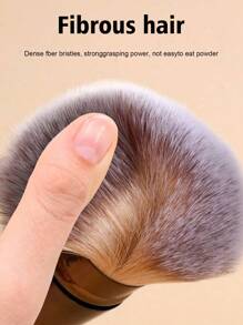 1pc Collapsible Powder Brush, Blush Brush, Foundation Brush With Cap, Soft Bristles, Easy Application Makeup Tool