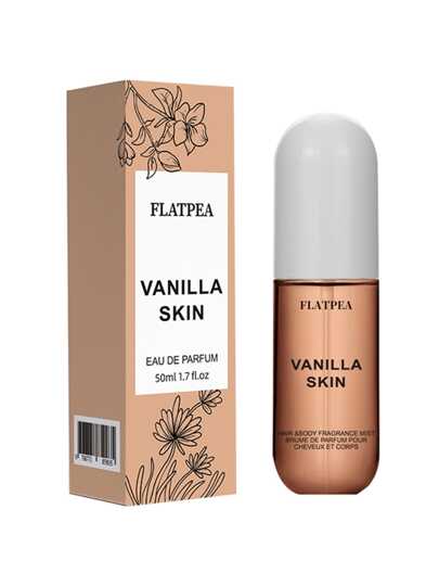 1 Bottle 50ml Vanilla Fragrance Mist, Body & Hair Fragrance Spray, Compact Portable Design Suitable For On-The-Go Freshness, Unisex Scent Suitable For All Occasions