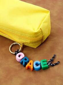 LICVIC 1pc Customized Multi-Color Acrylic Beaded English Letter Keychain, Customizable 1~10 Letters, Personalized Bag Charm, Custom Name Gift, Personalized Keyring(Gold/Black), Lanyard Colors: Black/Purple/Green/Blue/Pink, Customized Backpack Decoration, Personalized Backpacks Accessories, Ornaments, Pendants, Multi-Functional, Ornamental, Letter, Stylish, Modern, Colorful, Cute, Adorable, Casual, Custom, Personalized, Unique, Customized, Ideal Gifts For Him, Ideal Gifts For Her