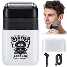LARGNER LARGNER Electric Foil And Bald Shavers 2 In 1 Double Shaver For Men Reciprocating Razor Blade And Popup Beard Trimmer With Rechargeable 2 Head Adjustable Speeds Men's Beard Shaver For Hair Cutting,Give Your Boyfriend