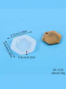 1pc/12pcs Multiple Geometric Pendant Silicone Molds With Hanging Holes, Jewelry UV Resin Molds, Epoxy Resin Necklace Keychain Molds - White - View 14