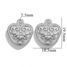 5 Pieces Of 304 Stainless Steel 18k Gold-Plated Vintage Rose Pendant Necklace And Bracelet With Titanium Steel Heart Heart Shape DIY Waterproof Leaf Pendant - Pendant - View 24