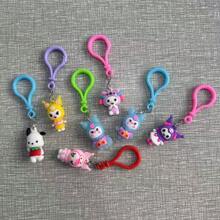 Sanrio Caixa de presente misteriosa com 10 peças/conjunto, incluindo chaveiro, pingente, pingente de bolsa, adequada para presentes de Natal, aniversário, dia dos namorados, lembrancinhas com personagens Sanrio, caixa surpresa colecionável