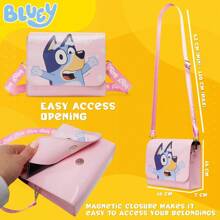 Bluey Handbag Cute Crossbody Shoulder Bag Adjustable Strap Shopping Purse Travel Fashion Gift - Pink - View 6