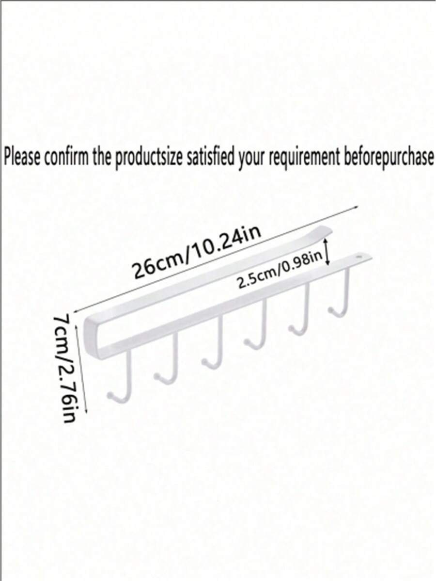 1PC/2pcs Wall Mounted Hat Rack, Iron Storage Hook With 6 Hooks, Portable Multifunctional Storage Hook, Door Mounted Hat Rack, Wardrobe Cabinet Organizer, Suitable For Various Types And Sizes Of Hats