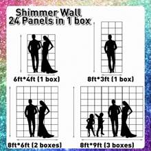 20PCS Shimmer Wall Backdrop Square Sequin Wall Panels Shimmer Backdrop Wall Decor , Birthday, Anniversary, Engagement And Bachelorette Decoration Party
